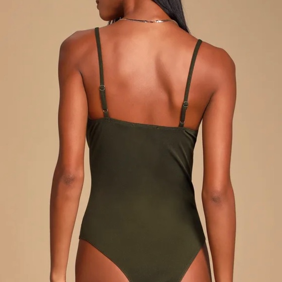 Lulus Olive Green Bustier Bodysuit - sold out - Picture 4 of 5